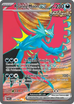 Roaring Moon ex Pokemon card from Paradox Rift, card number 229