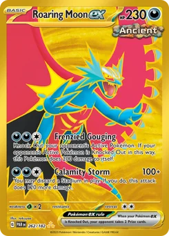 Roaring Moon ex Pokemon card from Paradox Rift, card number 262