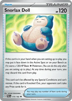 Snorlax Doll Pokemon card from Paradox Rift, card number 175