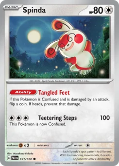 Spinda Pokemon card from Paradox Rift, card number 151