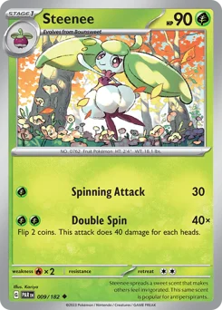 Steenee Pokemon card from Paradox Rift, card number 9