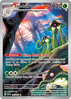 Toedscruel Pokemon card from Paradox Rift, card number 185