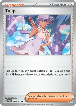 Tulip Pokemon card from Paradox Rift, card number 181