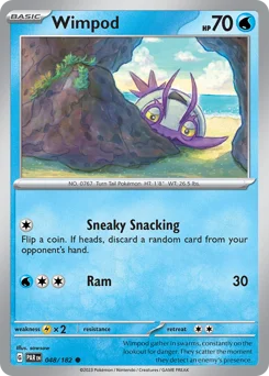 Wimpod Pokemon card from Paradox Rift, card number 48