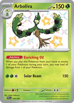 Arboliva Pokemon card from Paldean Fates, card number 104