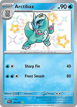 Arctibax Pokemon card from Paldean Fates, card number 129