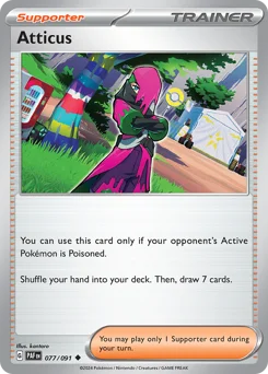 Atticus Pokemon card from Paldean Fates, card number 77