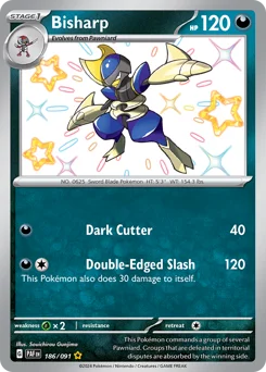 Bisharp Pokemon card from Paldean Fates, card number 186