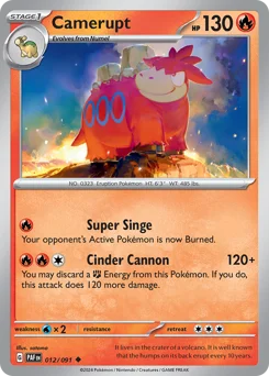 Camerupt Pokemon card from Paldean Fates, card number 12