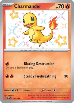 Charmander Pokemon card from Paldean Fates, card number 109