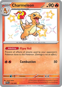 Charmeleon Pokemon card from Paldean Fates, card number 110
