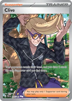 Clive Pokemon card from Paldean Fates, card number 227