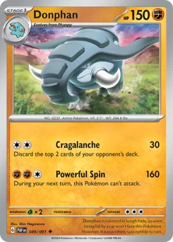 Donphan Pokemon card from Paldean Fates, card number 49