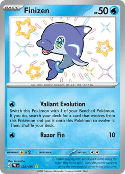 Finizen Pokemon card from Paldean Fates, card number 123