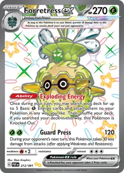 Forretress ex Pokemon card from Paldean Fates, card number 212