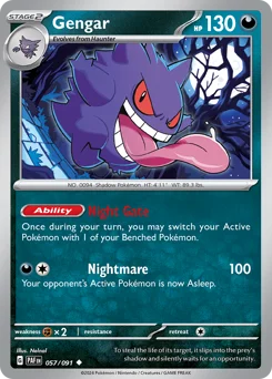 Gengar Pokemon card from Paldean Fates, card number 57