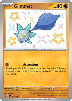 Glimmet Pokemon card from Paldean Fates, card number 179