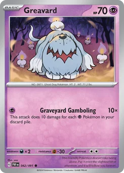 Greavard Pokemon card from Paldean Fates, card number 42