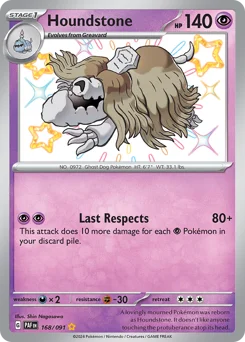 Houndstone Pokemon card from Paldean Fates, card number 168