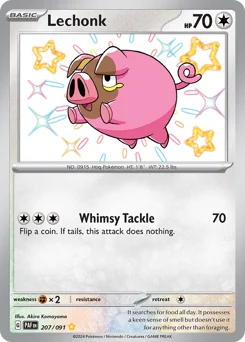 Lechonk Pokemon card from Paldean Fates, card number 207