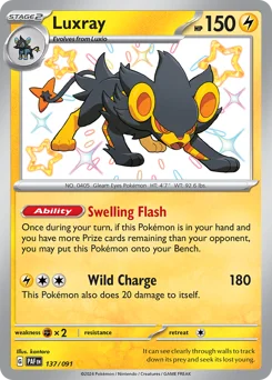 Luxray Pokemon card from Paldean Fates, card number 137