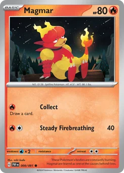 Magmar Pokemon card from Paldean Fates, card number 9