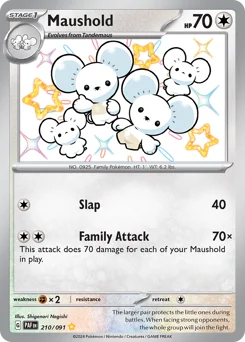 Maushold Pokemon card from Paldean Fates, card number 210