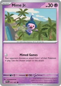 Mime Jr. Pokemon card from Paldean Fates, card number 31