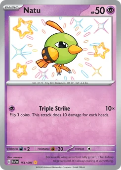 Natu Pokemon card from Paldean Fates, card number 151