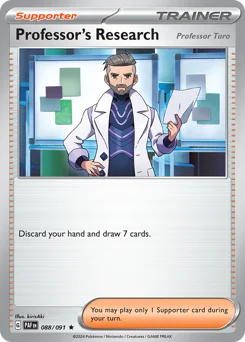 Professor's Research Pokemon card from Paldean Fates, card number 88