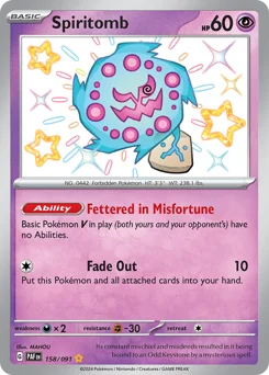 Spiritomb Pokemon card from Paldean Fates, card number 158