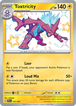 Toxtricity Pokemon card from Paldean Fates, card number 141