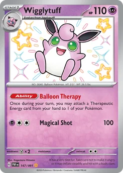Wigglytuff Pokemon card from Paldean Fates, card number 147