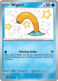 Wiglett Pokemon card from Paldean Fates, card number 121