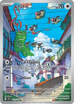 Chatot Pokemon card from Temporal Forces, card number 181