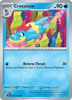 Croconaw Pokemon card from Temporal Forces, card number 40