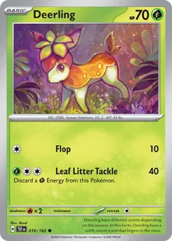 Deerling Pokemon card from Temporal Forces, card number 16