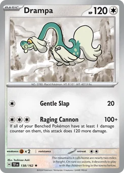Drampa Pokemon card from Temporal Forces, card number 138