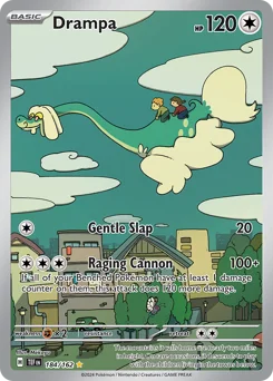 Drampa Pokemon card from Temporal Forces, card number 184