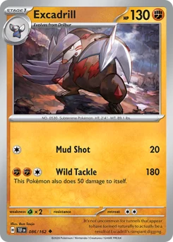 Excadrill Pokemon card from Temporal Forces, card number 86