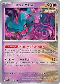 Flutter Mane Pokemon card from Temporal Forces, card number 78