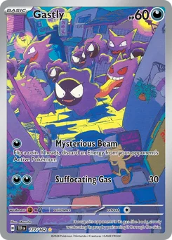 Gastly Pokemon card from Temporal Forces, card number 177