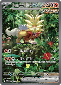 Gouging Fire ex Pokemon card from Temporal Forces, card number 204