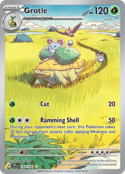 Grotle Pokemon card from Temporal Forces, card number 164