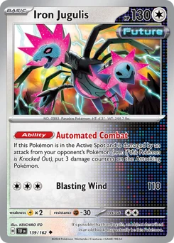 Iron Jugulis Pokemon card from Temporal Forces, card number 139