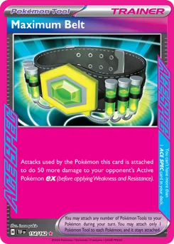 Maximum Belt Pokemon card from Temporal Forces, card number 154