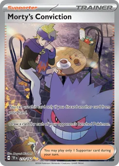 Morty's Conviction Pokemon card from Temporal Forces, card number 211
