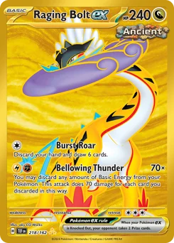 Raging Bolt ex Pokemon card from Temporal Forces, card number 218