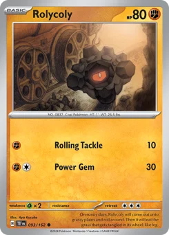 Rolycoly Pokemon card from Temporal Forces, card number 93
