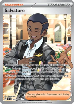 Salvatore Pokemon card from Temporal Forces, card number 202